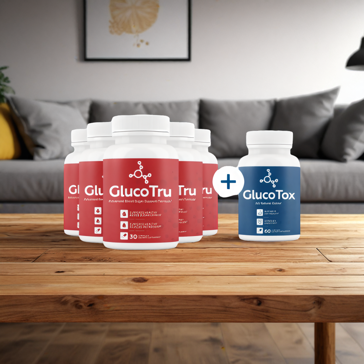 GlucoTru - 5 bottles + 1  Bonus +  Shipping