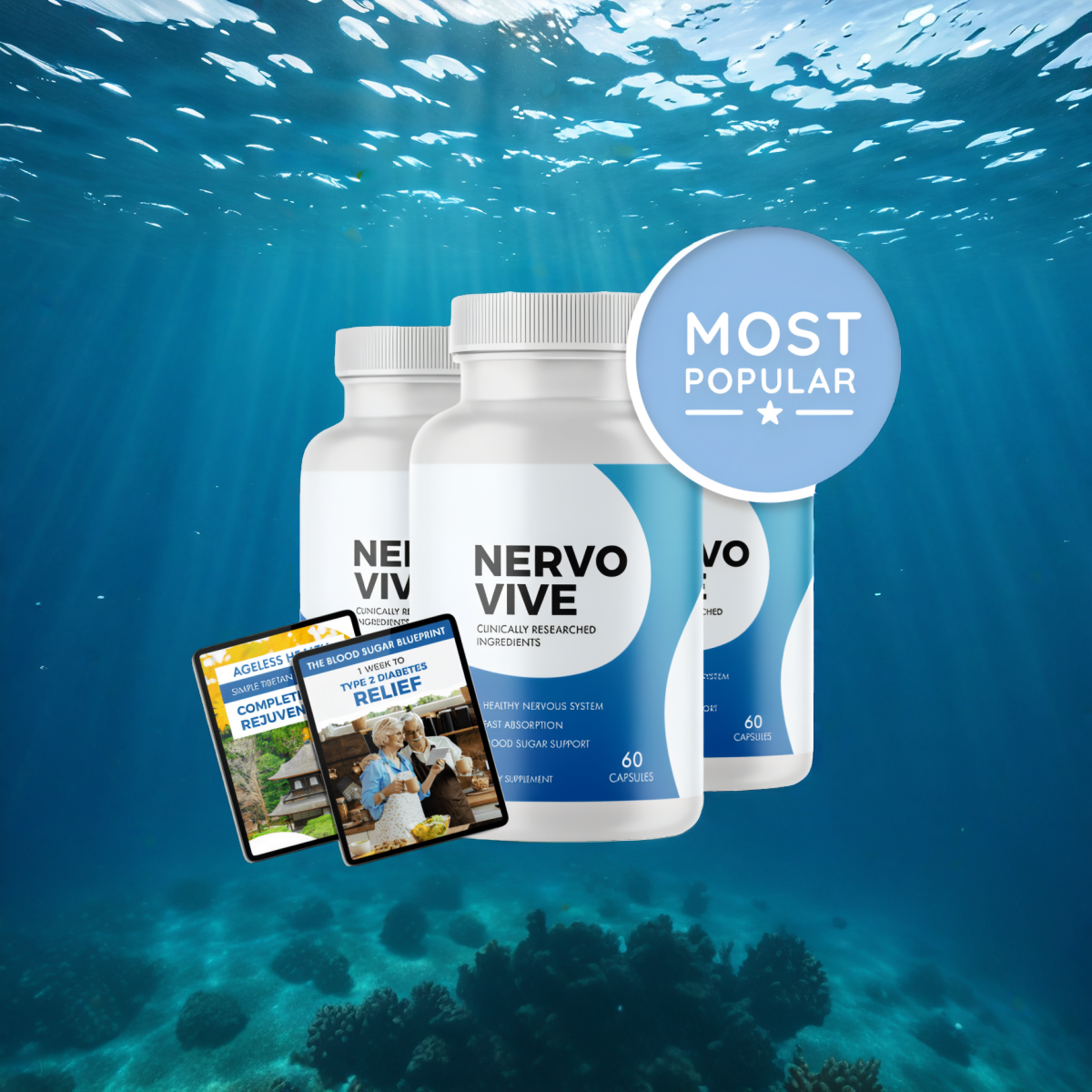 Nervovive - 3 Bottles + 2  Ebooks