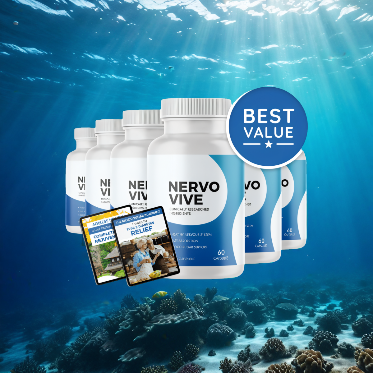 Nervovive - 6 Bottles + 2  Ebooks